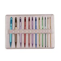12Pieces Crochet Hook Set Ergonomic Handle Portable Storage Case For Knitting Craft Projects 1 gray
