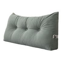 Triangular Wedge Headboard Pillow with Side Pockets Headboard Cushion Long Backrest Positioning Support Reading Bolster Pillow