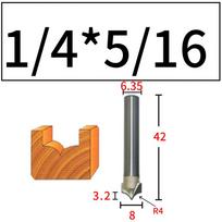 Carbide Milling Cutter 1/4 Shank Cnc Router Bit Portable Engraving Cutter  For Woodworking 1/4x5/16