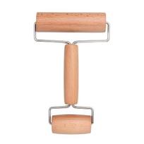 Medinis kočėlas Nelipnus tešlos kočėlas picai, pyragams Ergonomiškas mini tešlos kočėlas Lengvai valomas Būtinas kepimo įrankis namų virtuvei beige