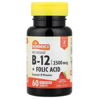 iHerb Rapid Dissolve B-12 + Folic Acid, Natural Berry, 60 Fast-Melt Tablets