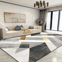 Modernus auksinių geometrinių raštų kilimas 200x300 Minkštas neslystantis didelio ploto kilimas svetainei, miegamajam, poilsio zonai, sofos kilimėlis, namų dekoras 80*120cm