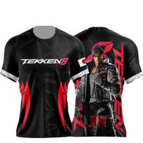 Bandai Tekken 8 Jin Kazama 3D greitai džiūstantys marškinėliai vyrams, moterims, vaikams, vasaros sporto žaidimų marškinėliai, vasaros lauko šeimos drabužiai 6XL black