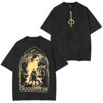 Bloodborne Ludwig The Accursed Holy Blade Grim Tshirt Hunter and Lamp Messengers Oversize Unisex Washed Streetwear Tshirt 3XL gray