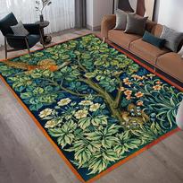 Vintage Botanical Garden Carpet Mat Rug Home Decoration Living Room English Country Floral Bird Pattern Non Slip Soft Floor Mat 120X160CM