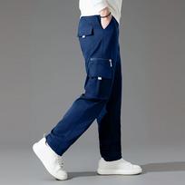 Mens Casual Cargo Pants Drawstring Elastic Waist Joggers Loose Fit Lightweight Pants with Multi Pockets XXL