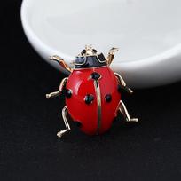 1Pc Enamel Red Ladybug Insect Brooch Beetle Brooch Scarf Brooch Jewelry Gift red