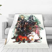 Final Fantasy VII Koliažas Namams Final Fantasy 7 Žaidimo Antklodė Vilnos Mėtymo Antklodė Namams Miegamajam Biurui Mėtymo Antklodės Lovatiesė Antklodė 75X95CM gray