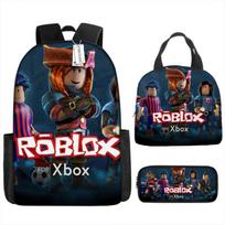 Vaikams ROBLOX tematikos mokyklinis kuprinės rinkinys su pietų dėžute ir penalais pradinių klasių mokiniams Backpack