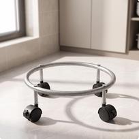 LowProfile Cylinder Stand with Wheels | Easy to Move, Gas Bottle Roller, for Kitchen gray