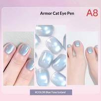 Lazy Cat Eye Nail Art Gel Pen Vegan Cruelty Free 1Pcs with Magnetic Ball for Eco Conscious Nail Art Lover A18 white