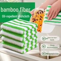Bamboo Fiber Dishcloth: Easy-Clean, Oil-Resistant, Absorbent Kitchen Rag green