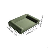 Neperšlampama šunų lova, ortopedinė sofa, didelė naminių gyvūnų sofa, neslystanti, valoma danga Tamsiai žalia 63*46*15cm Dark Green 63*46*15cm gray