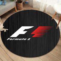 Formula 1 Round Area Rug,Carpet Rug for Living Room Bedroom Sofa Playroom Decor,Non-slip Floor Mat 80cmx80cm white