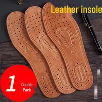 Genuine Leather Men's Insoles - Sweat-Absorbing, Deodorizing, Breathable, Comfortable Pigskin; Ideal for Long Standing in Casual and Leather Shoes. 41 brown