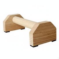 2 Pieces Wooden Parallettes NonSlip Base Handles Stable Support Wood Handstand beige