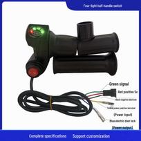Quad-Light Voltage Display Electric Vehicle Throttle Twist Grip Speed Controller 24V black