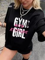Gym Girl With Attitude Graphic T-Shirt Funny Fitness Tee Harajuku Streetwear Aesthetic Summer Short Sleeve Fashion Tops Unisex 2XL white