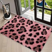 Y2K Gradient Pink Orange Leopard Area Rug Carpet, Non Slip Floor Mat Washable Front Door Doormat Entryway Rug Trendy 40x60cm