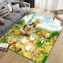 Pettson and Findus Flannel Pattern Square Carpet,Area Rug,Carpet Rug for Living Room Bedroom Sofa Playroom Decor,Non-slip Floor Mat 70x100cm( 27x39in )