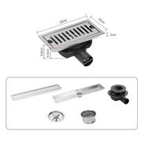with Sliding Connector Tile Insert Side Outlet Floor Drain  Bathroom Shower Room 20CM-A1 white