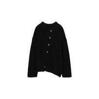 Longmei Women's Asymmetrical Knit Cardigan - Minimalist Lazy Sweater for Fall/Winter 2026 Extra Small white