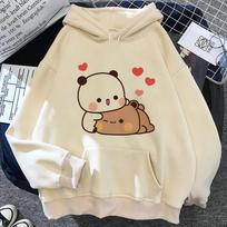 Bubu Dudu gobtuvai moteriški Fleece anime streetwear megztiniai moteriški grafiniai megztiniai Unisex XL black