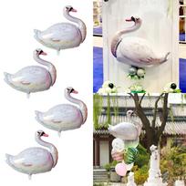 4pcs Cartoon Animal Aluminum Film Balloon White Swan gray