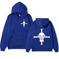 Vienas gabalas baltos barzdos Hoodie animacijos spausdinti Hoodies Atsitiktinis sportinis gatvės Harajuku hoodie mada viskas S blue