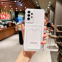 Kortelių dėklas piniginė Samsung Galaxy S25 S24 S23 S22 S21 Ultra Plus FE A54 A53 A13 A14 A52 A34 A32 A72 5G skaidrus dėklas Funda S25 Ultra black