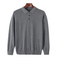 Vyriškas šukuotos vilnos POLO apykaklės megztinis Qinghe Kašmyras 50% Šilkas 50% Vilna Vyriškas Rudens ir Žiemos Kašmyro Švelnus ir Šiltas XL gray