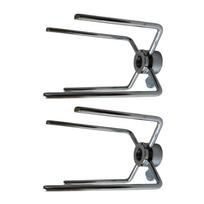 Pack Of 2 Stainless Steel Grilling Tool Even Heat Distribution Barbecue Skewers for Steak Chicken Vegetable BBQ Forks gray