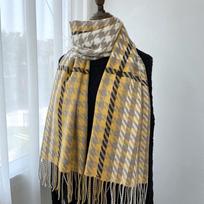 New Houndstooth Scarf for Women in Winter Versatile Korean Style Imitation Cashmere Autumn and Winter Warm Thickened Scarf Shawl Trendy 200*70cm beige