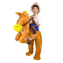 Pripučiamas Vaikų dienos Helovino Jojamo žirgo kostiumas Adult 155-190cm orange