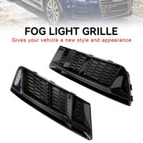 Front Fog Light Grill Lower Bumper Grille Chrome Fit A4 B9 2016-2018 gray