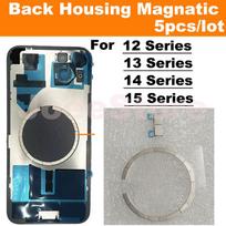 5 vnt. Magsafe magnetinis metalinis žiedas, skirtas iPhone 12 13 14 15 16 Pro Max Mini Plus, galinio korpuso stiklo, belaidžio įkrovimo, magnetų remontui 5x 14Pro 14PM black