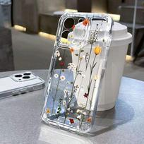 Luxury Clear Floral Phone Case For Samsung Galaxy S26 S25 S24 S23 Ultra S22 Plus S21 FE A55 A54 A35 A34 A16 A36 A56 Cover Galaxy S23 FE gray
