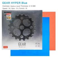 OriginalSANWEI GEAR HYPER Table Tennis Rubber Semi-sticky Ping Pong Rubber Sheet with Pre-tuned Medium Cake Sponge Sanwei Rubber Blue Mid-Hard black