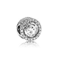 Pandora Fashionable silver snowflake decorated round beads 925 silver synthetic cubic zirconia necklace / pendant for women 796358CZ sidabras