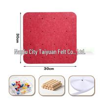 Self-Adhesive Felt Board: Decorative Dopamine Wall Sticker & Photo Display with Desktop Storage Pegboard raudona