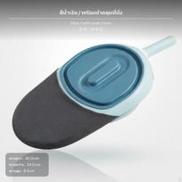 Senjorų naktipuodis PP Flanelė Tvirtas Konstrukcija Ergonominė Atrama Higieninė Lova Blue With Seat Cover gray