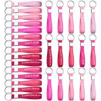 30 Pcs Employee Appreciation Gifts Bulk Inspirational Keychains Gift For Women Motivational Quote Key Chains Silicone Rings Than armijos žalia spalva