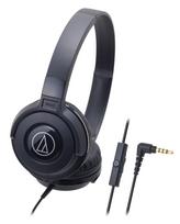 Audio-Technica ATH-S100iS BK STREET MONITORING On-Ear Headphones for Smartphone, Mic & Remote, Black