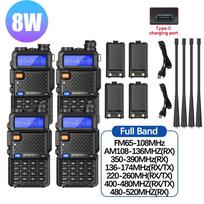 4Pcs Baofeng UV-5R 8W/5W Tri-Power Walkie Talkie High Power Dual Band Long Range Portable Handheld UV 5R Radio US