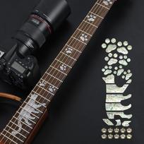 Gyvūnų augalų raštų gitaros grifas, lipdukai Gitaros lipdukai Dekoracija C  (sakura)"} black