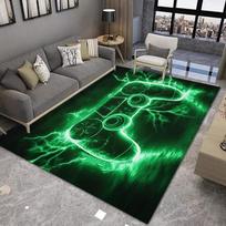 Lightning Game Controller Rug for Room Gamer Rug Controller Carpet for Game Room Bedroom Decor Non-slip Machine Washab Mat 80x120cm