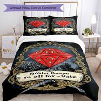 Dungeons & Dragons Bedding Set Breathable Duvet Cover with Pillowcases Decorative Bed Linen for Bedroom Home Decoration Birthday Gift 135cmx200cm