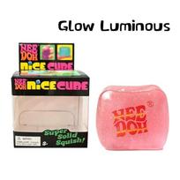Needoh Nice Cube Glow Luminous Sensory Toy Rainbow Gradient Cube Maltose Squeeze Soft Slow Rebound Vent Anxiety Stress Relief