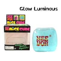 Needoh Nice Cube Glow Luminous Sensory Toy Rainbow Gradient Cube Maltose Squeeze Soft Slow Rebound Vent Anxiety Stress Relief