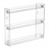 3 Tier Clear Acrylic Wall-Mount Paint Display Rack - No Drill Craft Paint Storage Organizer for 2oz Bottles - Nail Polish Holder - Mini Figures Badge white